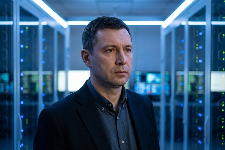 Val Vavilov em um data center moderno analisando o mercado