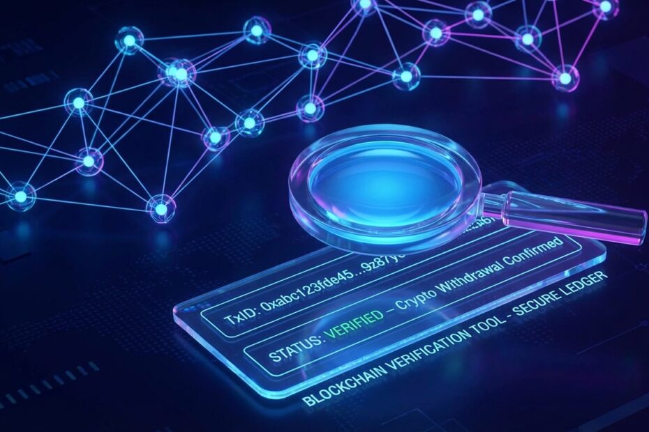 Verificação de status de transação de criptomoedas via hash na blockchain