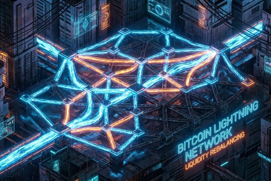 Fluxo de liquidez através dos nós da Rede Lightning Bitcoin