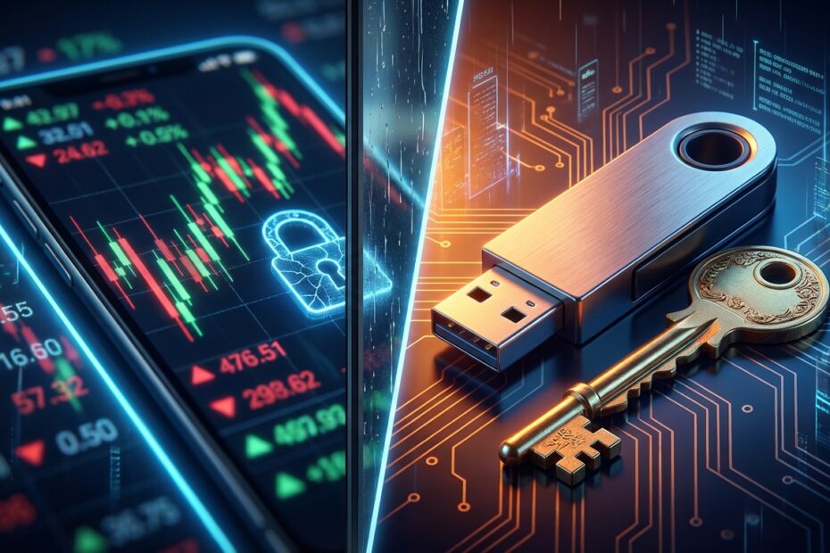 Comparação de segurança entre manter criptomoedas em exchange e hard wallet