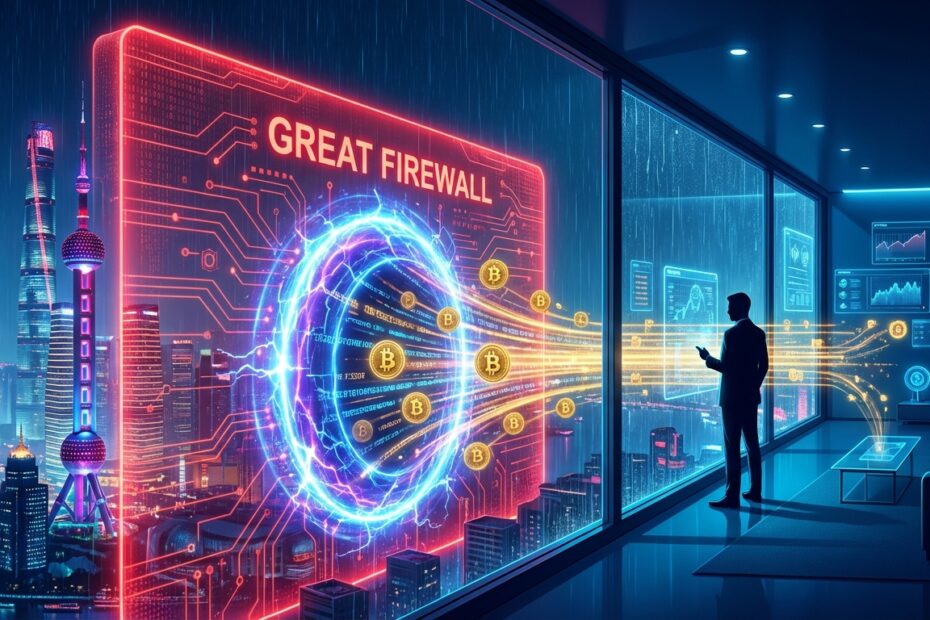 Investidor usando VPN para transacionar Bitcoin através do bloqueio digital na China