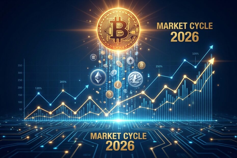 Ilustração do fluxo de liquidez do Bitcoin para altcoins durante o ciclo de halving