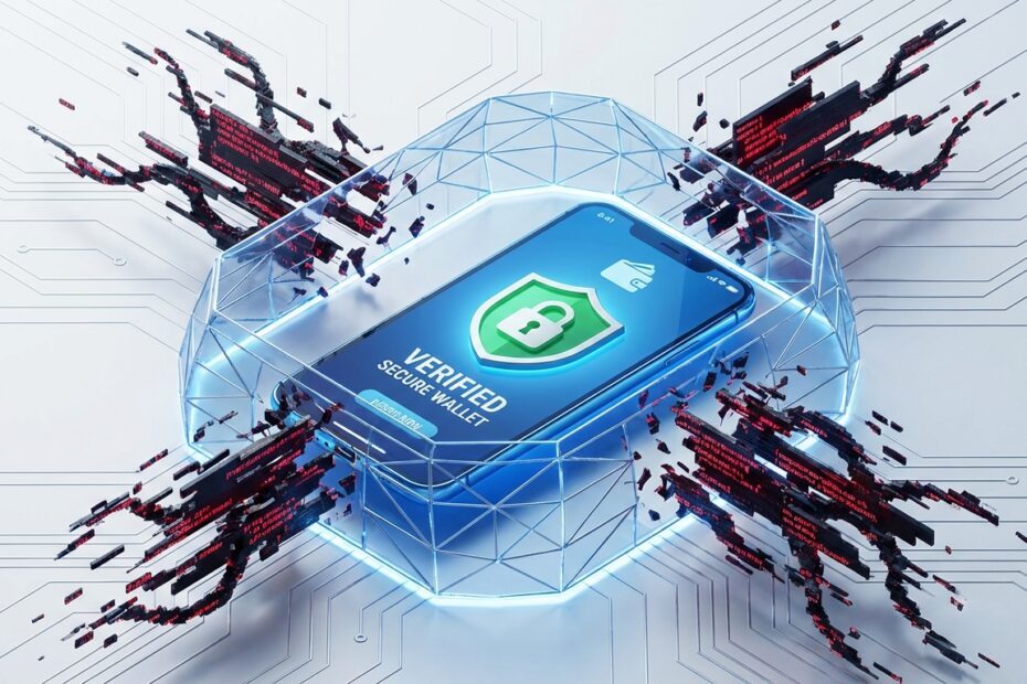 Smartphone com carteira digital segura protegida por escudo contra malware