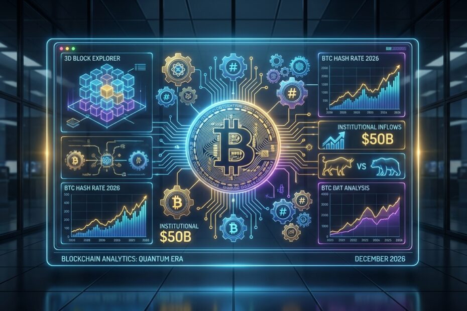 Gráfico de análise de indicadores on-chain do Bitcoin mostrando dados da rede em 2026