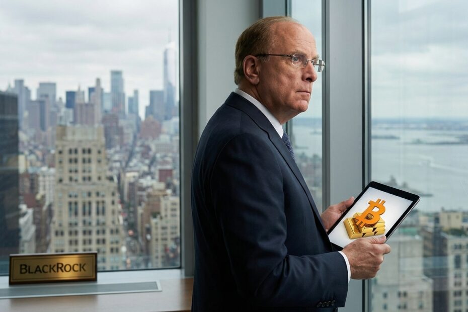 Larry Fink CEO da BlackRock analisando a convergência entre Bitcoin e Ouro